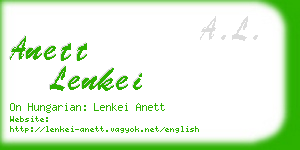 anett lenkei business card